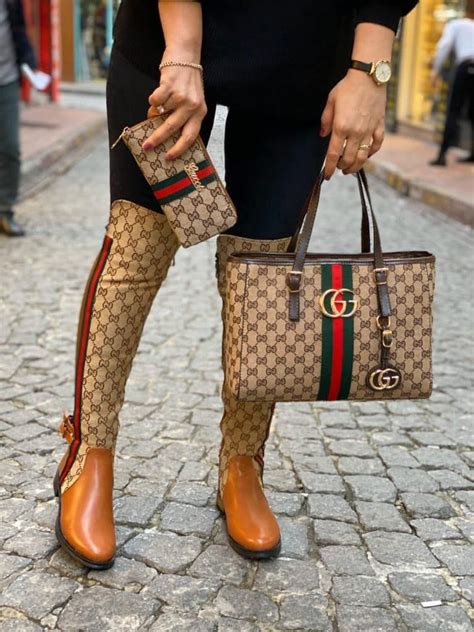 gucci boots and matching purse|Women's Gucci Designer Booties .